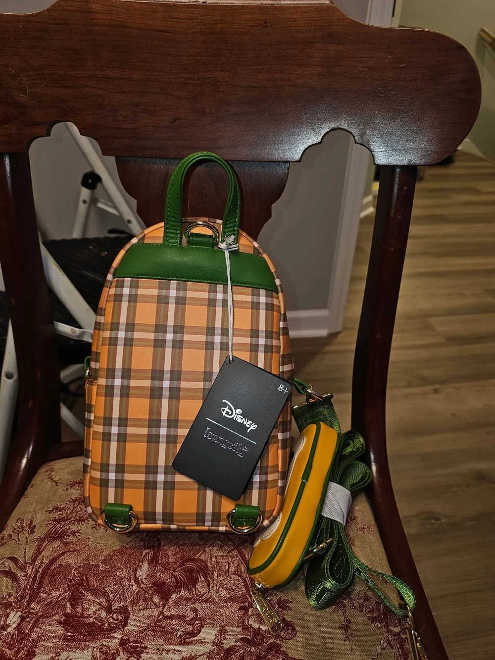 Disney Pluto 95th Anniversary Plaid Sling Bag With Bone Coin Purse
